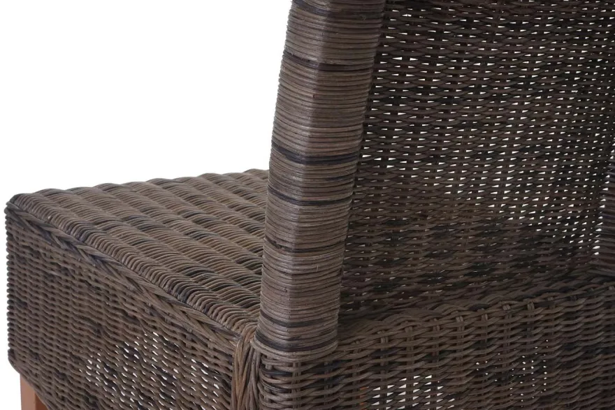 2er-Set Esszimmerstuhl Savona, Stuhl Küchenstuhl, Rattan