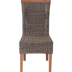 2er-Set Esszimmerstuhl Savona, Stuhl Küchenstuhl, Rattan