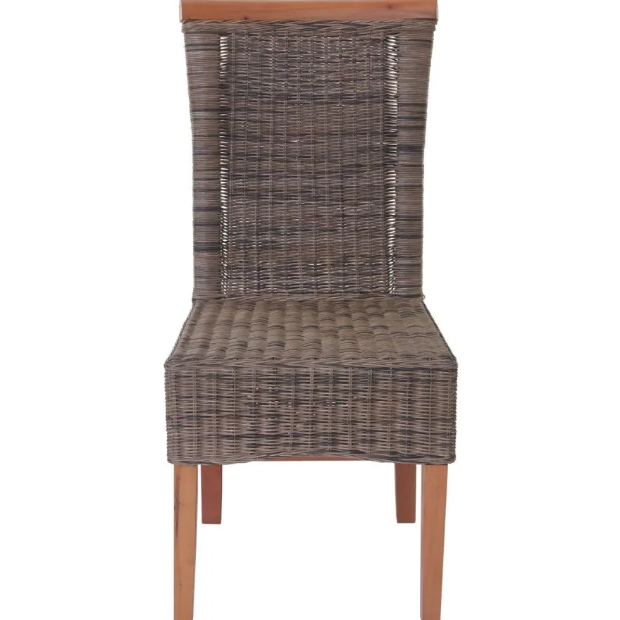 2er-Set Esszimmerstuhl Savona, Stuhl Küchenstuhl, Rattan