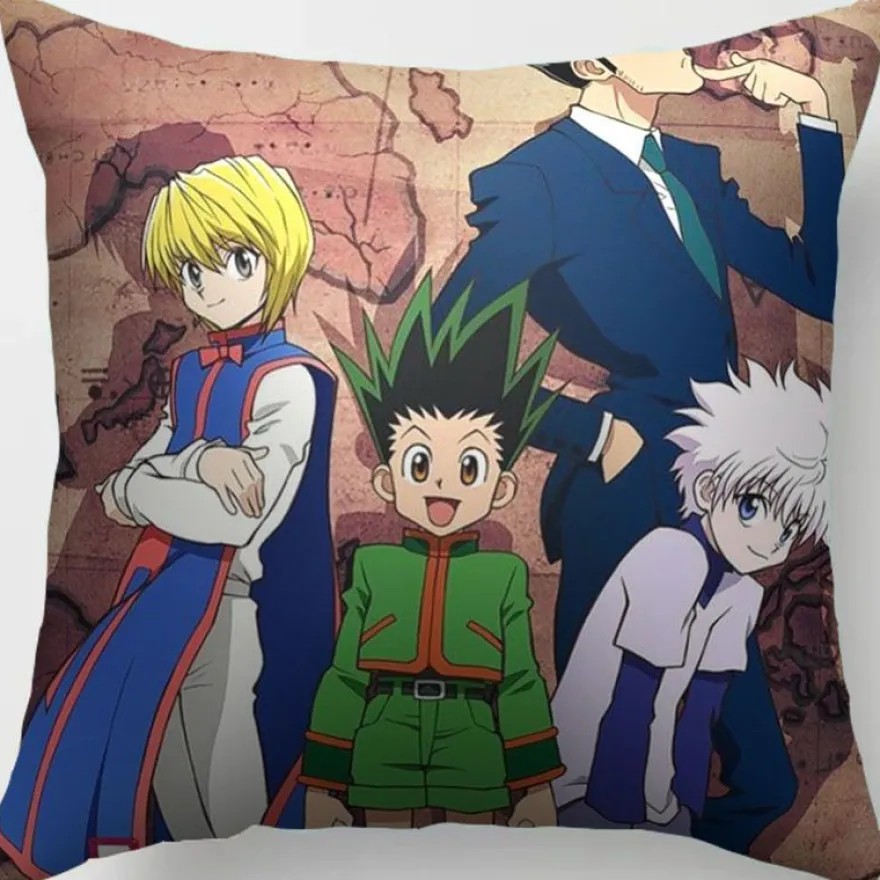 2er Set Hunter × Hunter Kissenbezüge Anime Dekokissen Kissenhülle für Sofa Home Deko