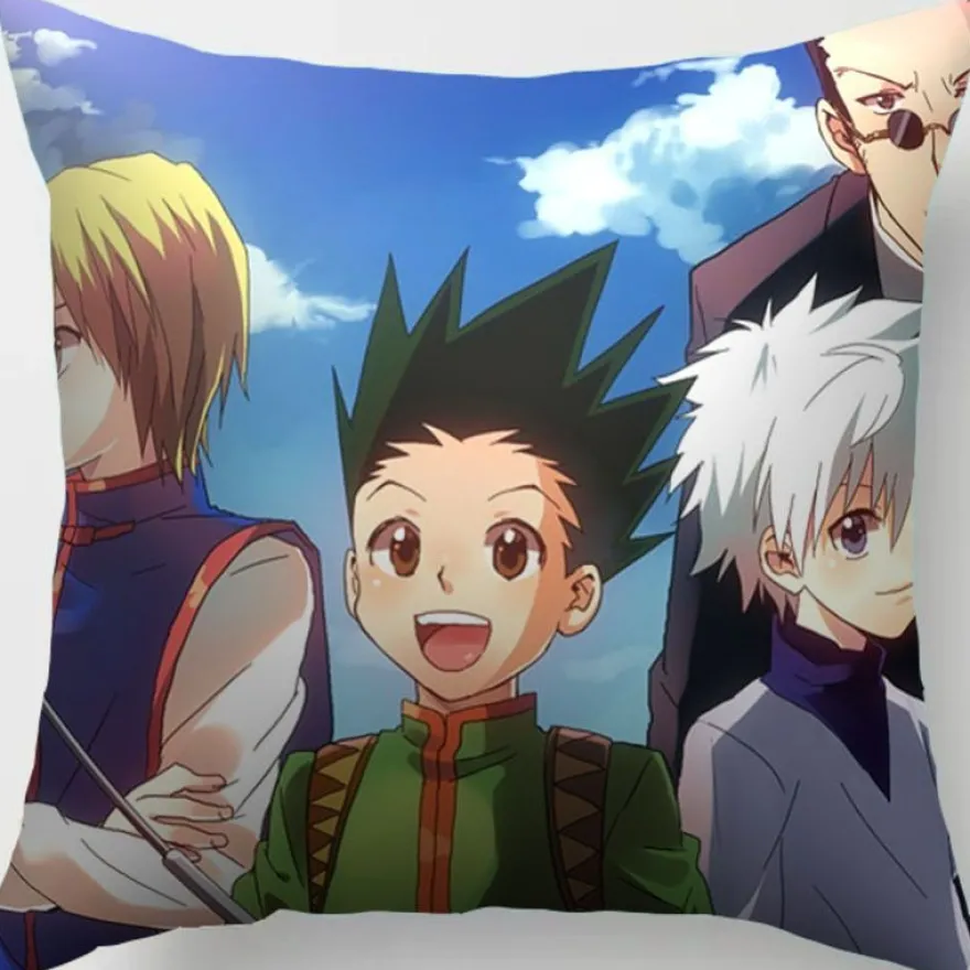 2er Set Hunter × Hunter Kissenbezüge Anime Dekokissen Kissenhülle für Sofa Home Deko