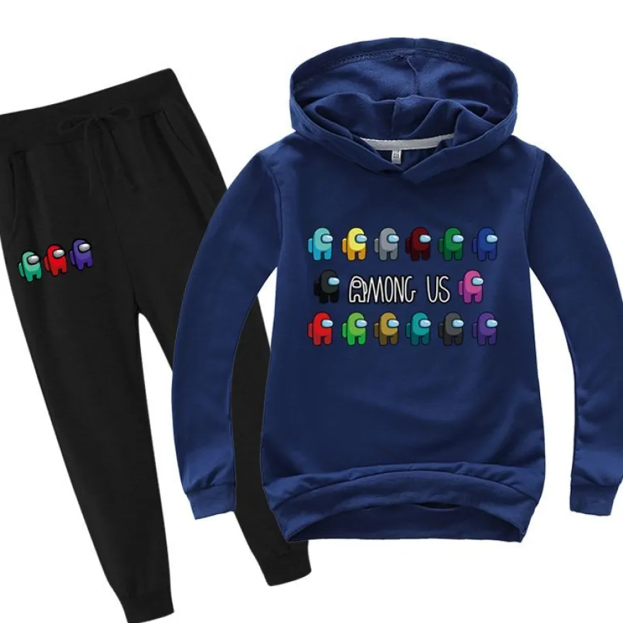 2er Set Junge Anime Among Us Hoody Anzug Kinder Pullover Sweatshirts