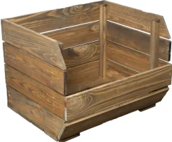 3er Set Küchenregal Olaf 40x33x30 cm in palisander Gemüsekiste Obsthorde Gemüsekor