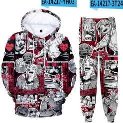 2er Set Kinder My Hero Academia 3D Druck Hoodie Anzug Baby Pullover mit Hose