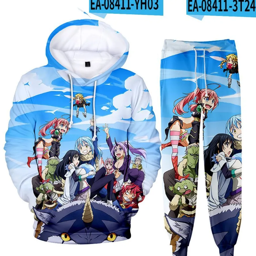 2er Set Kinder That Time I Got Reincarnated as a Slime Hoody Anzug 3D Pullover