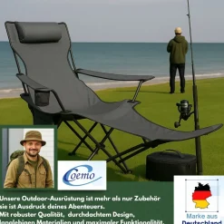 2er Set Liegestuhl tragbar Campingstuhl zusammenklappbar, Getränkehalter Tasche