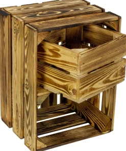 2er set Obstkiste Schubladenkiste Belotta geflammt Weinkiste Holzkiste mini Regal