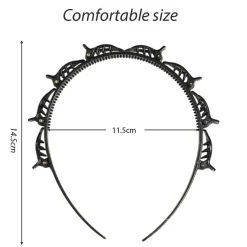 2er Set Schwarz Haarreif mit Zahnstirnband Braid Tool Twister Clips