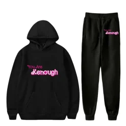 2er Set Trainingsanzug Barbie Freizeit Pullover Hose I am Kenough Hoodie Leggings
