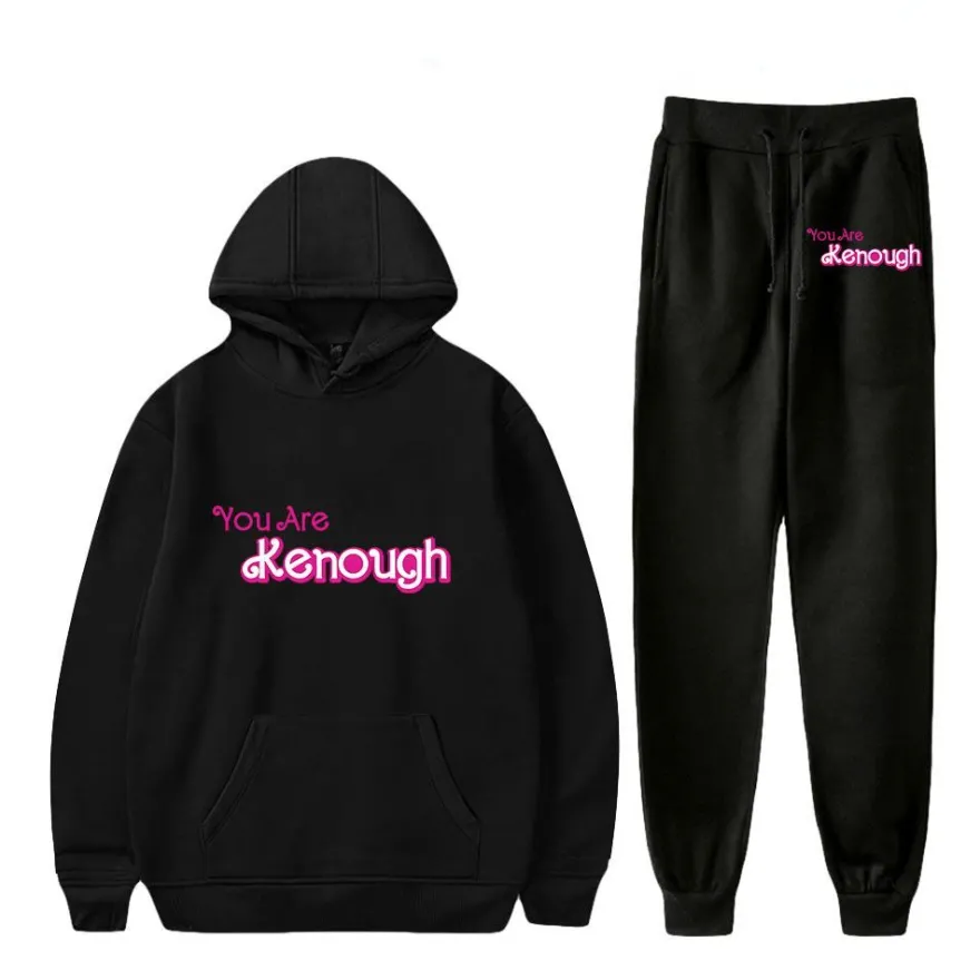 2er Set Trainingsanzug Barbie Freizeit Pullover Hose I am Kenough Hoodie Leggings