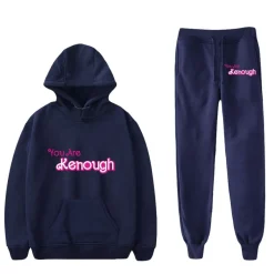 2er Set Trainingsanzug Barbie Freizeit Pullover Hose I am Kenough Hoodie Leggings
