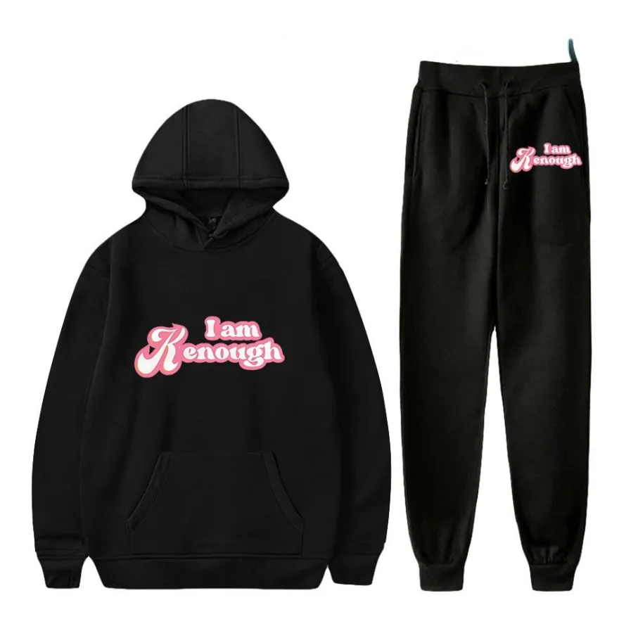 2er Set Trainingsanzug Barbie Freizeit Pullover Hose I am Kenough Hoodie Leggings