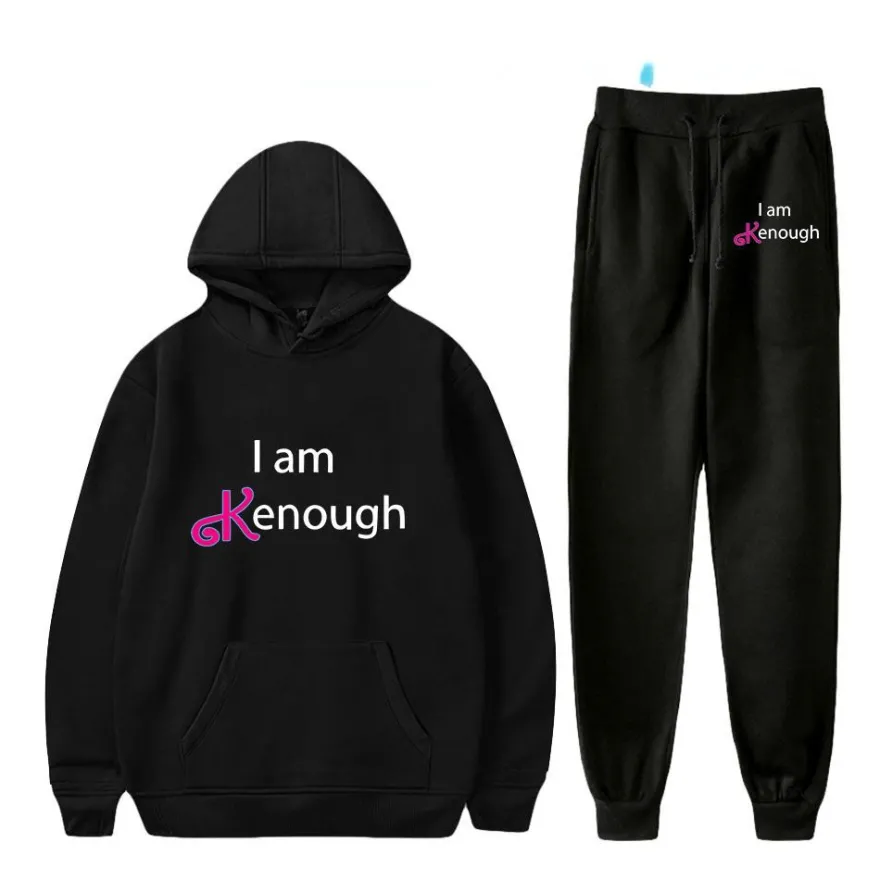 2er Set Trainingsanzug Barbie Freizeit Pullover Hose I am Kenough Hoodie Leggings
