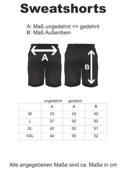 Erzgebirge Sweatshorts - Altdeutsch bedruckt - Kurze Hose Shorts