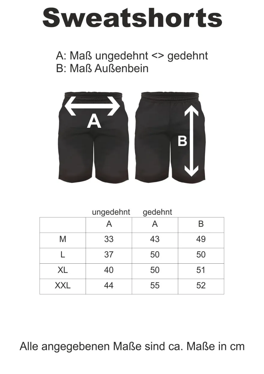 Erzgebirge Sweatshorts - Altdeutsch bedruckt - Kurze Hose Shorts