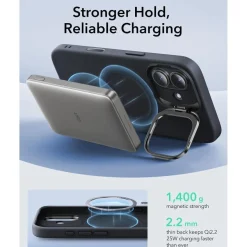 ESR iPhone 17 Hülle mit Ständer, MagSafe kompatibel, Silikon, Schwarz