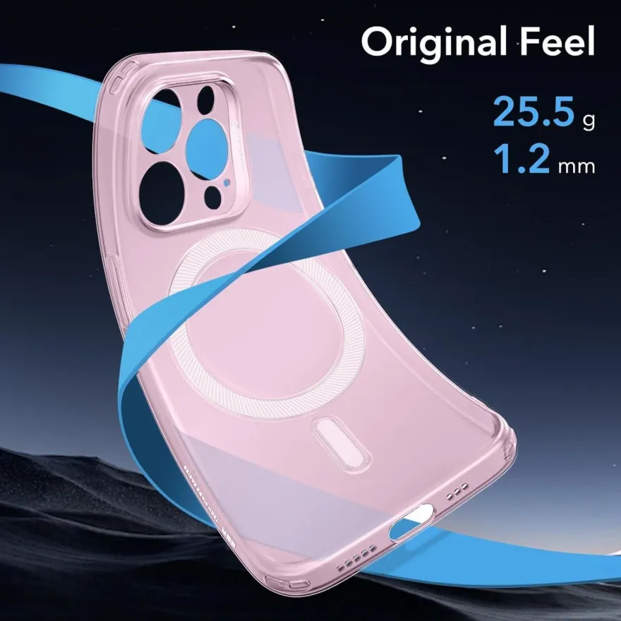 ESR iPhone 15 Pro Hülle, klares Silikon Case mit MagSafe, stoßfest & dünn
