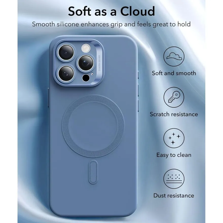 ESR iPhone 16 Pro Hülle - MagSafe kompatibel, Silikon, stoßfest, blau