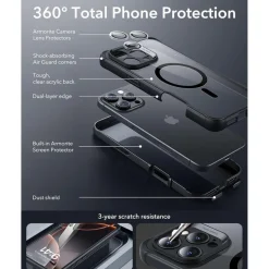 ESR iPhone 16 Pro Max Hülle kompatibel mit MagSafe, 360 Grad stoßfest, klare