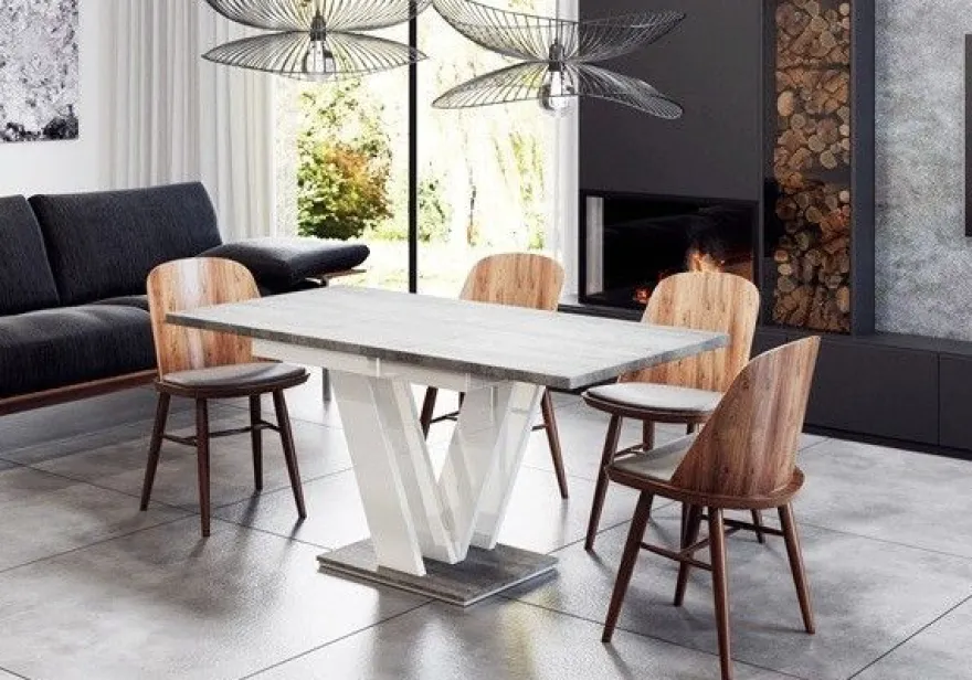Esstisch MASIVE - Ausklappbar, Tisch, Wohnzimmer, Esszimmertisch, Hochglanz