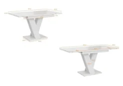 Esstisch MASIVE - Ausklappbar, Tisch, Wohnzimmer, Esszimmertisch, Hochglanz