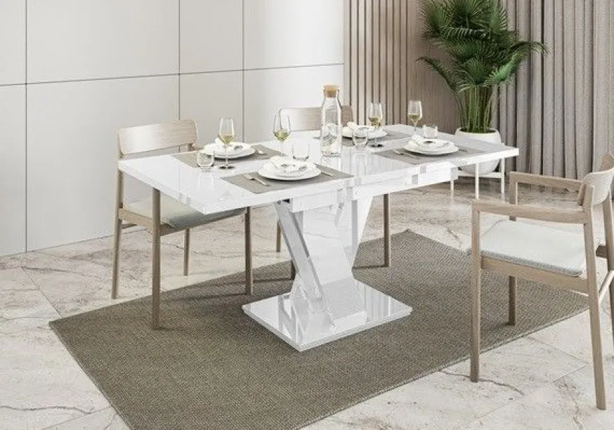 Esstisch MASIVE - Ausklappbar, Tisch, Wohnzimmer, Esszimmertisch, Hochglanz