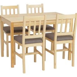 Esszimmer-Set HWC-F77, Sitzgruppe Esszimmergruppe, Massiv-Holz Landhaus 110cm