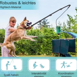 ETACCU Reizangel für Hunde, ausziehbar bis 150cm, mit Seil und 2 Ersatzseilen