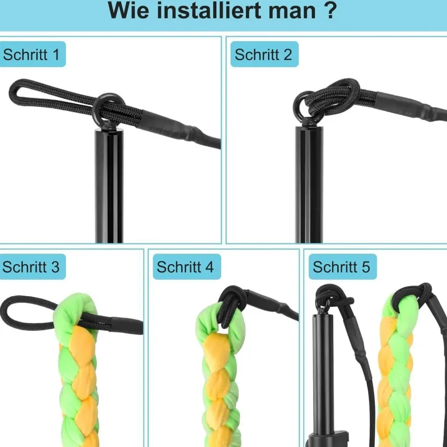 ETACCU Reizangel für Hunde, ausziehbar bis 150cm, mit Seil und 2 Ersatzseilen