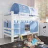 Etagenbett Benni Weiß Lackiert Buche Massiv 90x200 cm mit Rollrosten