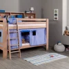 Etagenbett Jan Buche Natur lackiert mit Bücherregal 90x200 cm