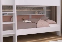 Etagenbett Parisot Leo 11 mit Bettschublade 90x200 Holzdekor Weiß