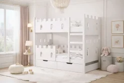 Etagenbett „Schloss“ für 2 Kinder 160×75 cm - inkl. 2 Matratzen & Schublade