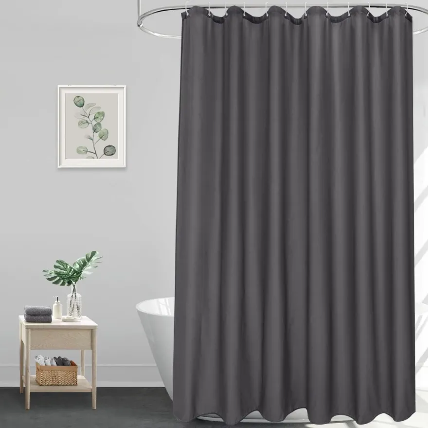 EurCross Duschvorhang 180x180 Dunkelgrau Wasserdicht Textil Polyester Stoff