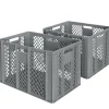 2 Euroboxen / Bäckerkiste, LxBxH 600 x 400 x 410 mm, grau, lebensmittelecht
