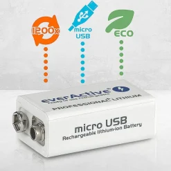 everActive 9Volt Block Lithium Akku 550mAh Professional+