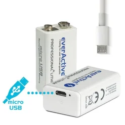 everActive 9Volt Block Lithium Akku 550mAh Professional+