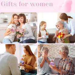 Ewige Rose Engel Figur Geschenk für Mama Oma Weiß + rosa
