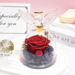 Ewige Rose Engel Glaskuppel Geburtstagsgeschenk Frau Mutter Weihnachten