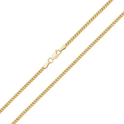 Exquisit 9 ct/Karat Gelb Gold 2mm Damen - Kette