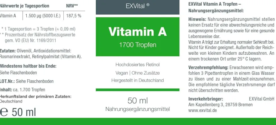 EXVital® Vitamin A Tropfen (Retinol)