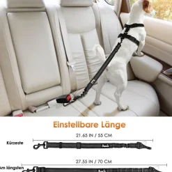 Eyein Hunde Sicherheitsgurt für Auto, Verstellbarer Anschnallgurt mit