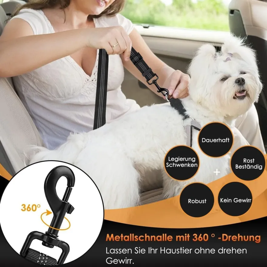 Eyein Hunde Sicherheitsgurt für Auto, Verstellbarer Anschnallgurt mit