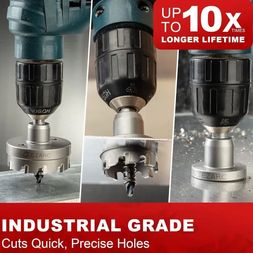 EZARC Hartmetall Lochsäge 75mm - Leistungsstarker Lochöffner für Edelstahl und