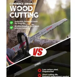 EZARC Säbelsägeblätter für Holz 5tlg 225mm - Astsägeblätter mit geschliffenen