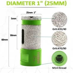 Fachlich Diamantbohrer 25mm M14 Fingerfräser für Fliesen, Keramik, Granit