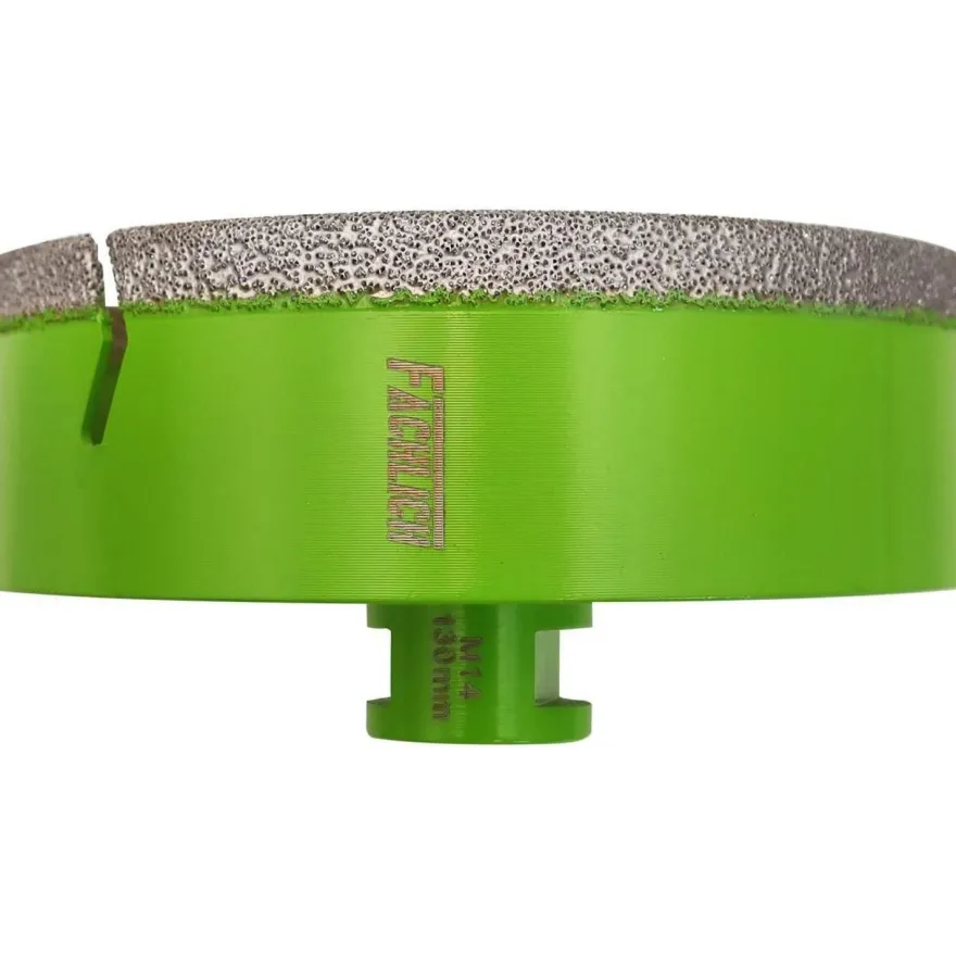 Fachlich Diamantbohrkrone 130mm M14 - für Fliesen, Stein, Granit, Marmor