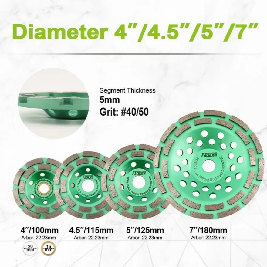Fachlich Diamant Schleiftopf 100mm Doppelreihe für Beton, Mauerwerk, Granit