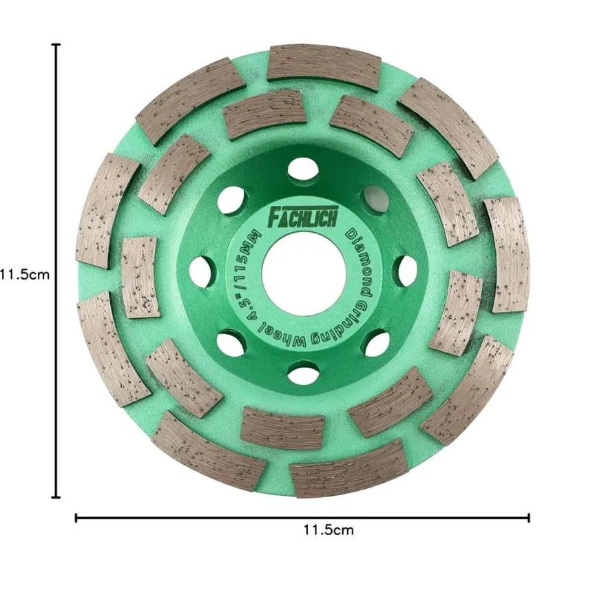 Fachlich 115mm Diamant Schleiftopf Doppelreihe für Beton, Mauerwerk, Granit