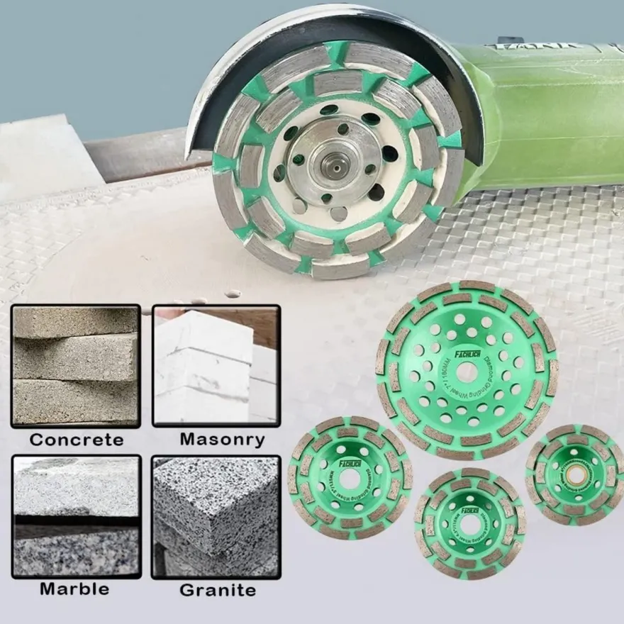 Fachlich 115mm Diamant Schleiftopf Doppelreihe für Beton, Mauerwerk, Granit